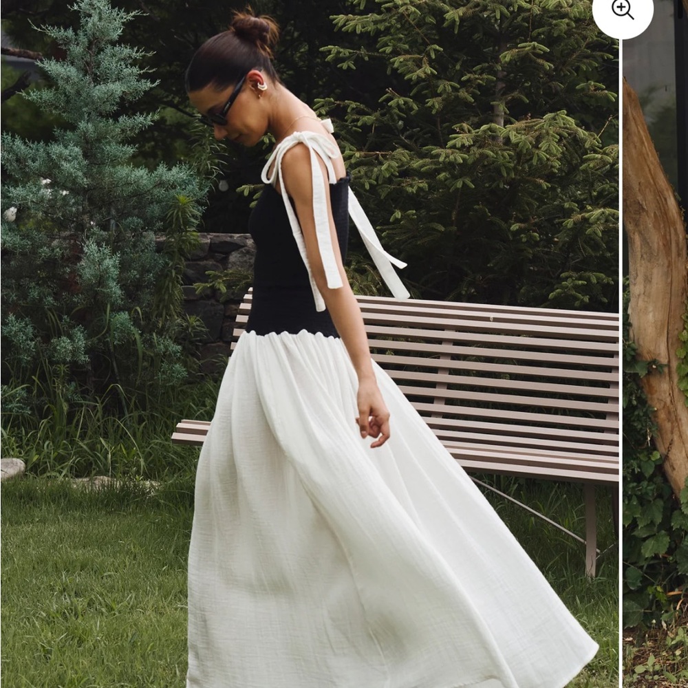 Elegant Black and White Maxi Dress